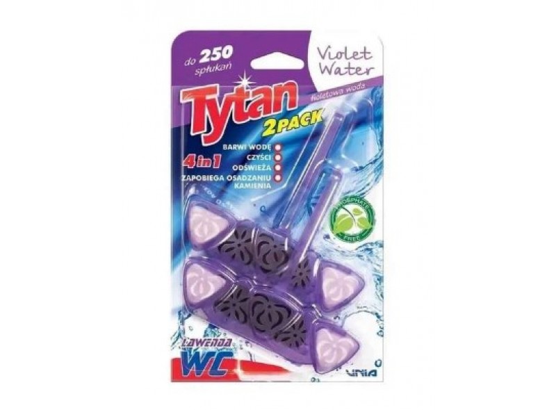 Чотирьохфазний блок для унітазу 4 в 1 Tytan Blue Water (Lavender) 2 x 0,040 г (лаванда) (97-572)